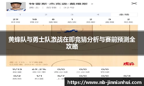 黄蜂队与勇士队激战在即竞猜分析与赛前预测全攻略